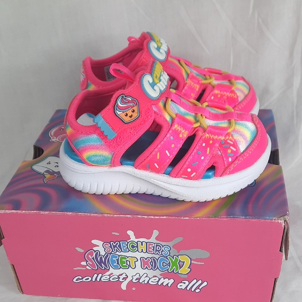 Skechers Sweet Kicks Jumpster  Scented Toddler Sandals Size 5 Pink Rainbow